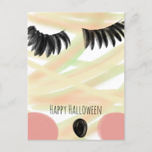 Cartão Postal Feliz Halloween Mummy Doddle Mão Desenhada Obrigad