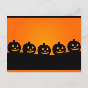 Cartão Postal Feliz Halloween Pumkin Cara