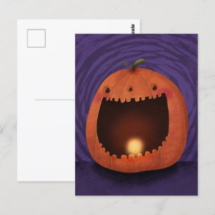 Cartão Postal Feliz Halloween Pumpkin Jack o Lanterna