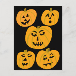 Cartão Postal FELIZ HALLOWEEN Pumpkins Jack-O-Lanternas