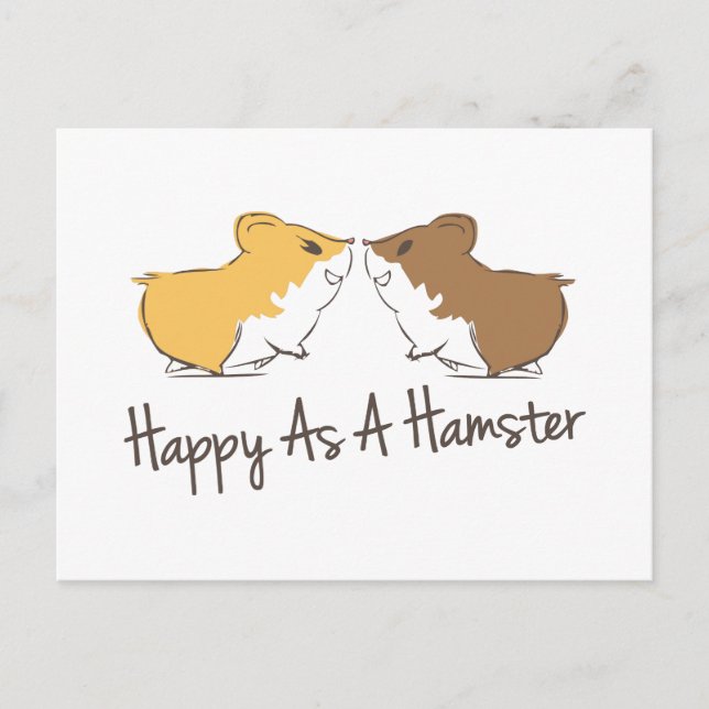 Cartão Postal Feliz Hamster (Frente)