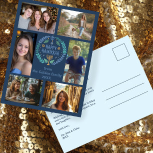 Cartão Postal FELIZ HANUKKAH Feriado 6 FOTO PERSONALIZADO, desen