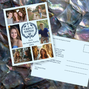 Cartão Postal FELIZ HANUKKAH Feriado 6 FOTO PERSONALIZADO, desen
