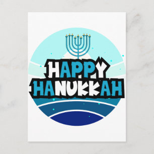 Cartão Postal Feliz Hanukkah - Festival das Luzes