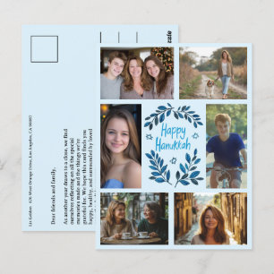 Cartão Postal FELIZ HANUKKAH PERSONALIZADO 6 Férias FOTO