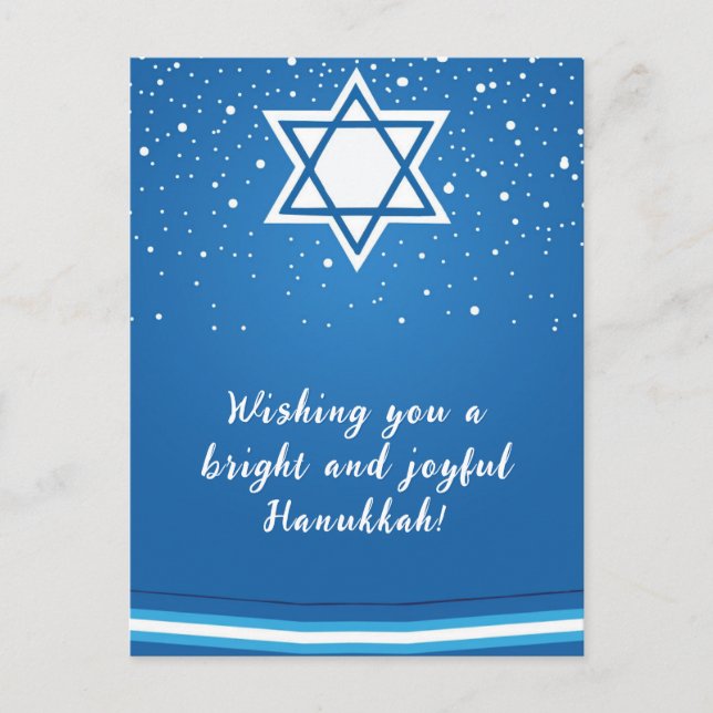 Cartão Postal Feliz Hanukkah, personalizável (Frente)