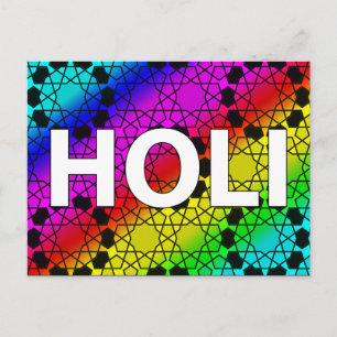 Cartão Postal feliz holi: festival de cor e primavera