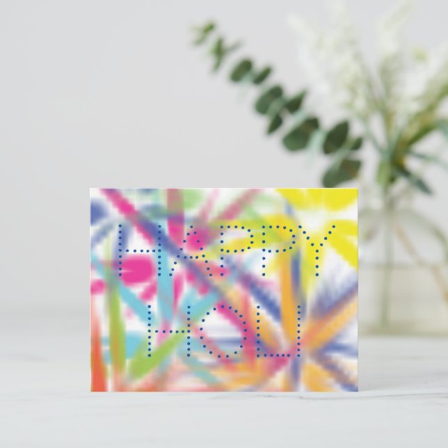 Cartão Postal Feliz Holi, festival de cores, Holi hai (Em pé/Frente)