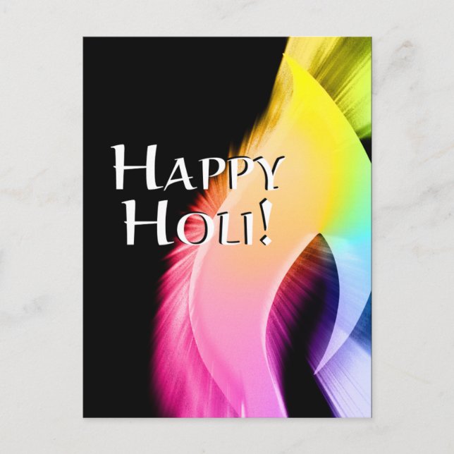Cartão Postal feliz holi (luz de cor) (Frente)