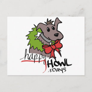 Cartão Postal Feliz Howlidays - Puppy - Cartão-postal