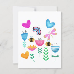 Cartão Postal Feliz Jardim de Abelhas