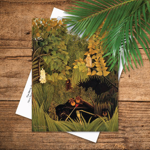 Cartão Postal Feliz Jesters Gorillas Henri Rousseau