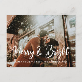 Cartão Postal Feliz moderna e foto de Natal brilhante