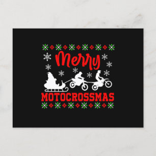 Cartão Postal Feliz Motocross Motocross Motorcycle Santa Claus U