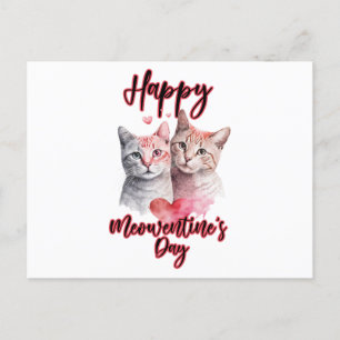 Cartão Postal Feliz Namorados de Gato do Dia de Meowentine