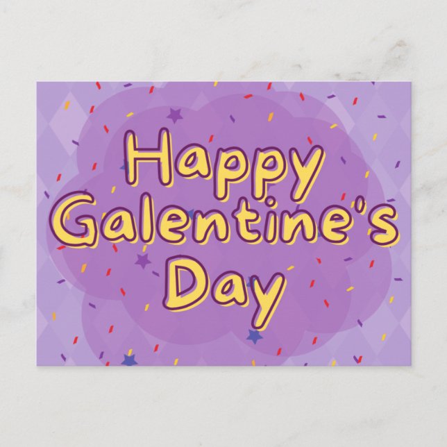 Cartão Postal Feliz Namorados Platônico de Galentine (Frente)