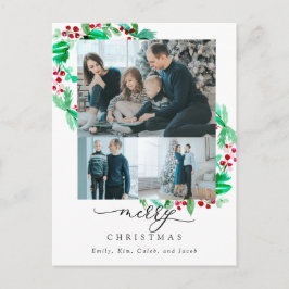 Cartão Postal Feliz Natal 3 Feriado de Frota de Colagem de Fotos