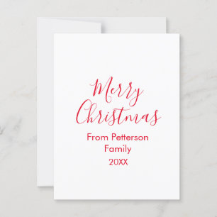 Cartão Postal Feliz Natal adicione nome de família ano simples