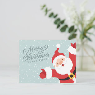 Cartão Postal Feliz Natal Alegre Papai Noel   