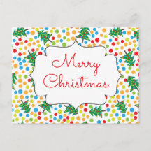 Feliz Natal Árvores e Luzes Retro Feriado