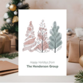 Cartão Postal Feliz Natal Árvores Empresa Código QR