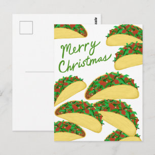 Cartão Postal FELIZ NATAL Avalanche de Tacos Delicioso Feriado