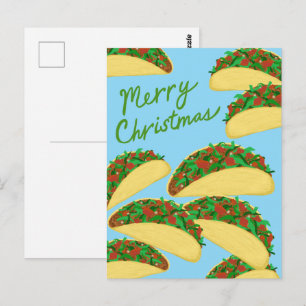 Cartão Postal FELIZ NATAL Avalanche de Tacos Férias Deliciosas