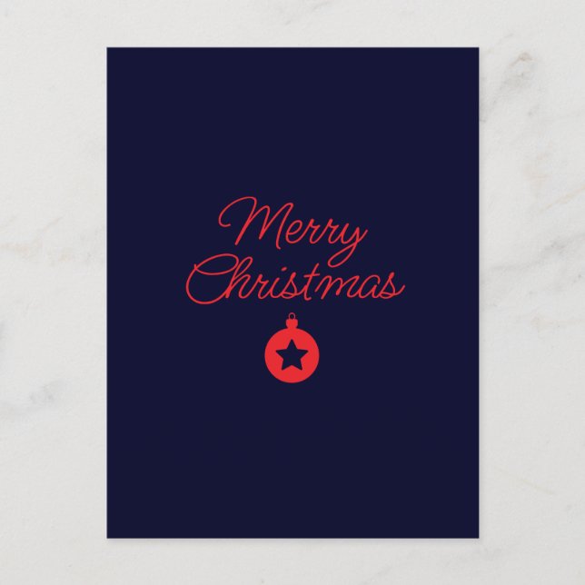 Cartão Postal Feliz Natal Black Rock Blue Clássico Único (Frente)