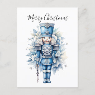 Cartão Postal Feliz Natal Blue Nutcracker