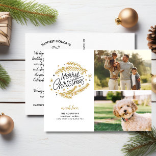 Cartão Postal Feliz Natal Botânicos Dourados, 2 Fotos