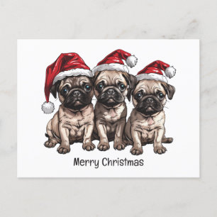 Cartão Postal Feliz Natal Cachorros Papais noeis