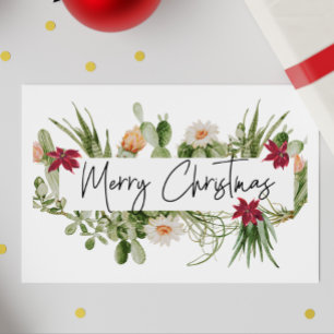Cartão Postal Feliz Natal Cacto Suculento Sudoeste