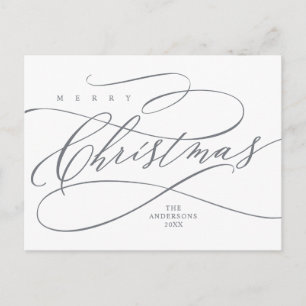 Cartão Postal Feliz Natal, Caligrafia de Saudação de Temporada