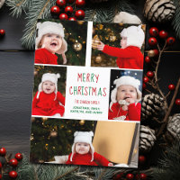 Feliz Natal Colagem de Fotos Linda Verde Vermelho