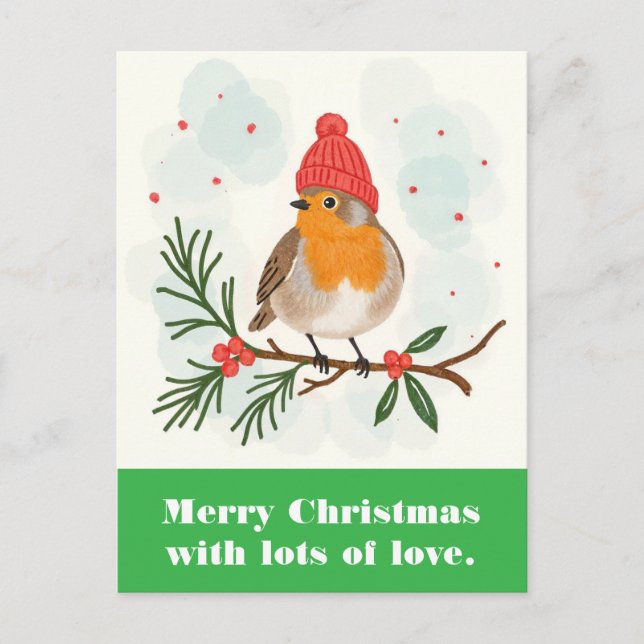 Cartão Postal Feliz Natal com muito amor. (Frente)