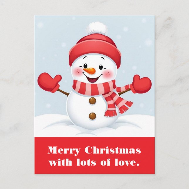 Cartão Postal Feliz Natal com muito amor. (Frente)