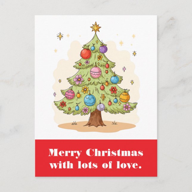 Cartão Postal Feliz Natal com muito amor. (Frente)