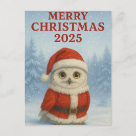 Cartão Postal Feliz Natal Coruja