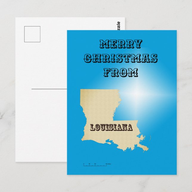 Cartão postal - Feliz Natal da Louisiana (Frente/Verso)