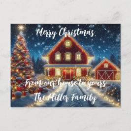 Cartão Postal Feliz Natal da nossa casa para a sua
