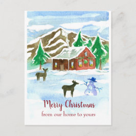 Cartão Postal Feliz Natal Da Nossa Casa Para O Seu Deer