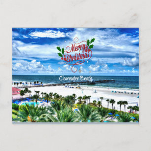 Cartão Postal Feliz Natal da Praia de Clearwater, Flórida