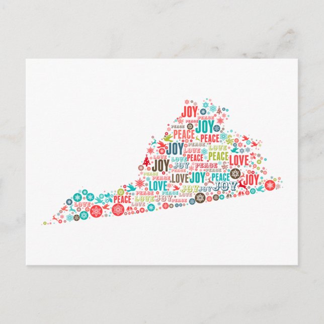 Cartão Postal Feliz Natal da Virgínia (Frente)