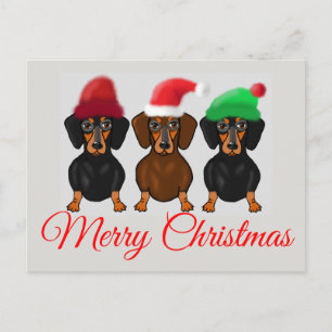 Cartão Postal Feliz Natal Dachshund