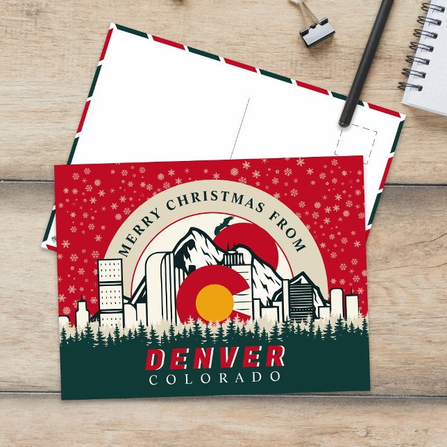 Cartão Postal Feliz Natal Das Cidades De Denver Colorado (Criador carregado)