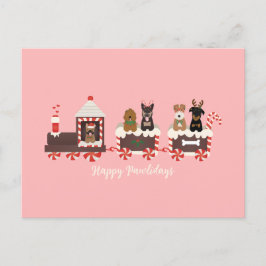 Cartão Postal Feliz Natal de Cachorro Comboio
