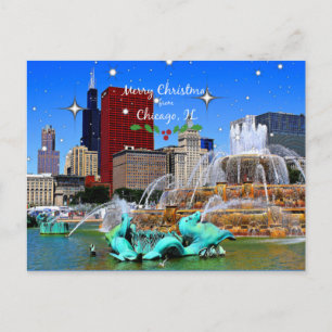 Cartão Postal Feliz Natal de Chicago