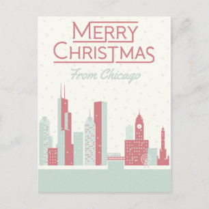 Cartão Postal Feliz Natal de Chicago