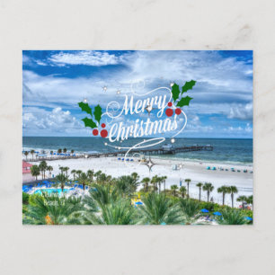Cartão Postal Feliz Natal de Clearwater Beach, FL