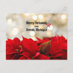 Cartão Postal Feliz Natal de Detroit, Michigan
